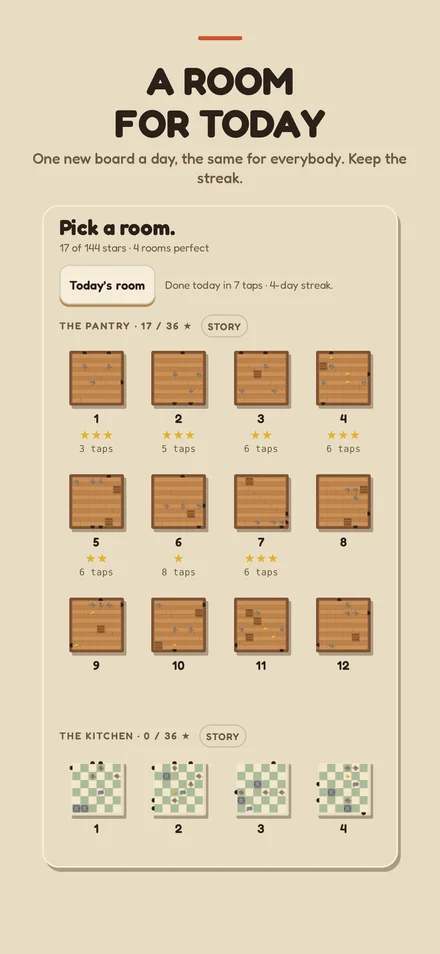 The room picker: four episodes and a room for today