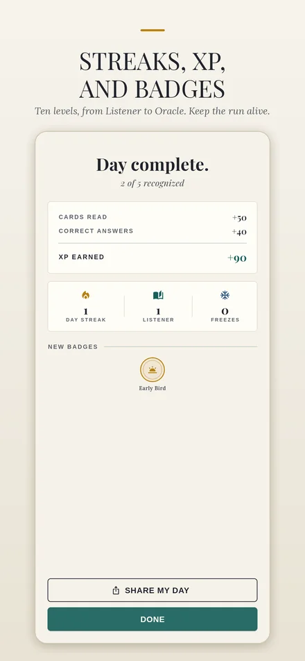 Streaks and badges in TopicLingo